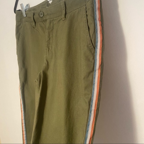 Roxy Poetry Mountains & Waves Side Striped Khaki Green Chinos Trousers Size 25 - Picture 2 of 11